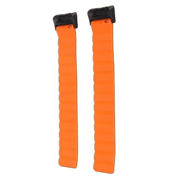 Magnetisk Armbånd Justerbar Hurtigutløser Silikonrem Tilbehør Passer for Fitbit Charge 5 Svart og Oransje