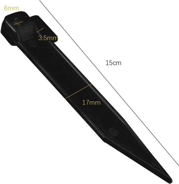 5 pløkker, pålidelig telt- og markisemontering, sort, 15 cm