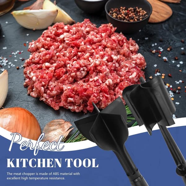 2 stycken potatispressar - köttpress - purépressar - värmebeständig köttpress för köttfärs - mixer - ergonomisk - diskmaskinssäker - svart