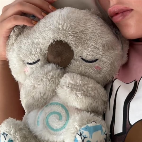 Soothing Koala Bear, Sleeping Otter, Anxiety Relief Koala, Breathing Otter, Portable Plush Toy with Music, Light and Rhythmic Breathing Exercise - Xin