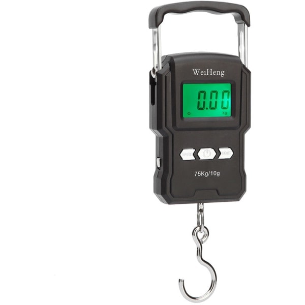Elektronisk bakgrundsbelyst våg, med måttband, 75 kg / 10 g