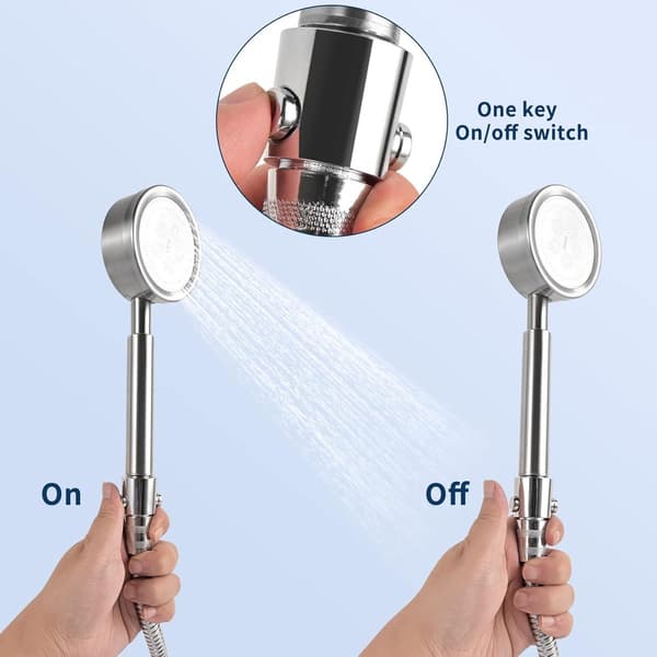 Duschmunstycke avstängningsventil - 2-pack - Tryckknappsstyrventil - G1/2 universalstorlek - Silver