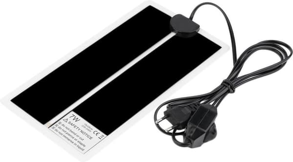 Varmemåtte 15 x 28 cm - 7 watt - med controller - lysdæmper - til kyllinger - krybdyr - padder - fugle