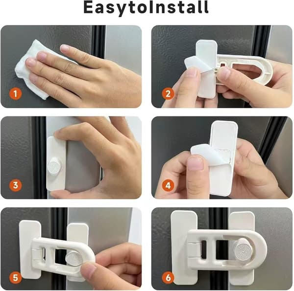 Barnsäkerhetsskåpslås - 4-pack - lådlås - kylskåpslås - barnsäkerhetslås - vita