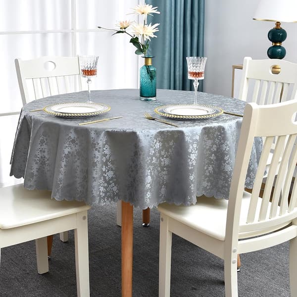 Rund plastoljeduk, 110 cm i diameter, vanntett og vaskbar.