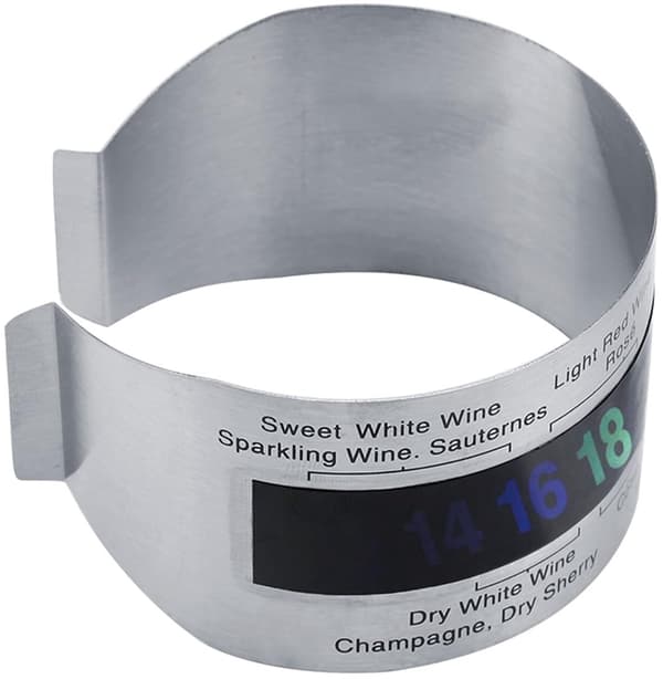 ING Vin Termometer, Rustfritt Stål Vin LCD Termometer, Ølflaske, Rødviner, Armbånd, Temperatursensor, Vintilbehør