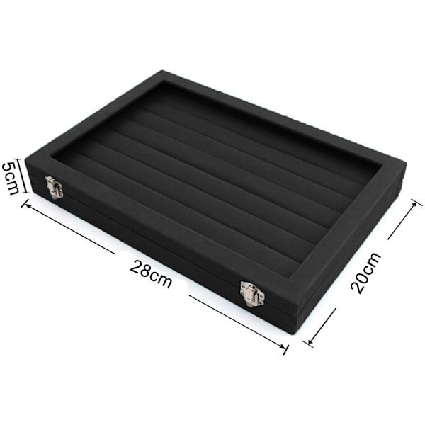 Ringask  Smyckesförvaring Sammetsdisplay Smyckeskrin Med 7 Fack