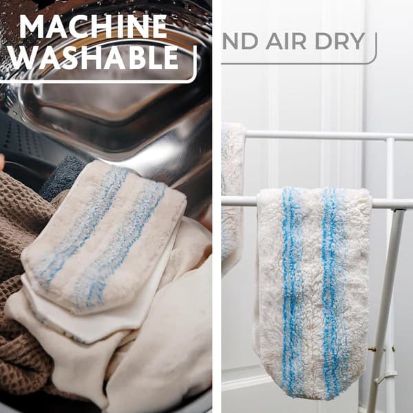 4-pack - Mikrofibermoppdynor för O-Cedar H2pro moppsystem - Mopphuvudbyten - Maskintvättbara och återanvändbara