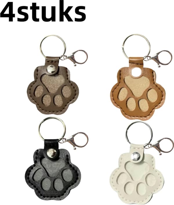 4 dele - Kæledyrsnøglering - Opbevaringspose til kæledyrshår - Ideel til opsamling af kæledyrshår - Delikate og søde charms til katte- og hundehår