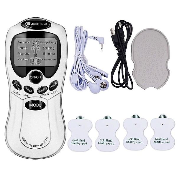 Elektrisk TENS-enhet - Digital terapi maskin med elektroder - Fullkropps muskelstimulator och smärtlindrande massagerare