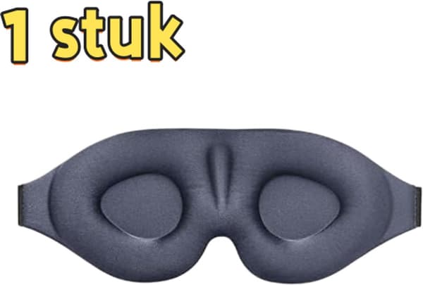 3D side-sovende mørklæggende sovemaske, åndbar og trykfri, unisex, grå.