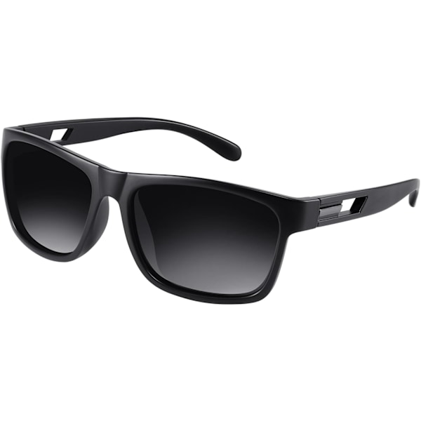 Men’s Polarised Sunglasses, UV400 Protection, Retro Sports Style for Fishing, Driving, Skiing, Black B13