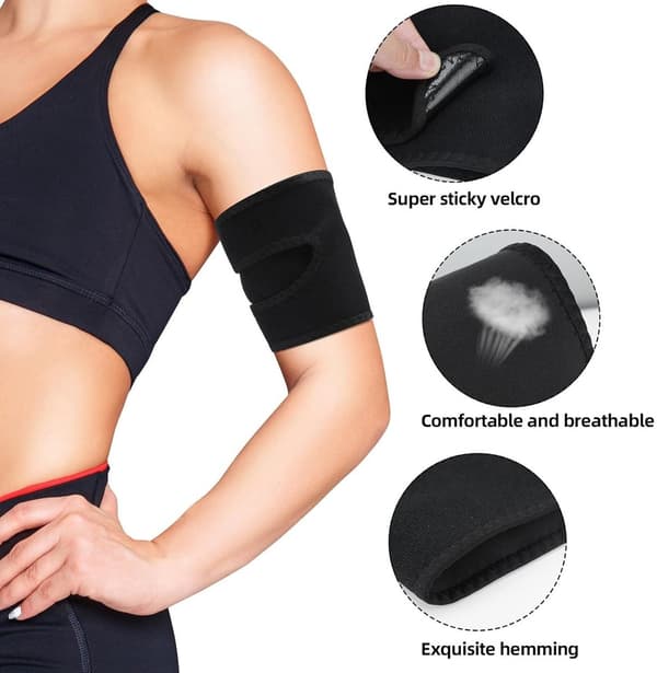Justerbart kompressionsärmstöd för biceps tendinit och armbåge