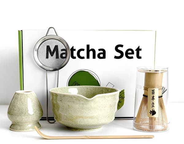 6-delat set - Matcha-set - Matcha - Japanskt teset - Keramiskt matcha-set