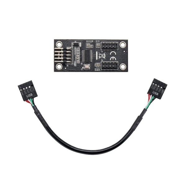USB Hub USB Splitter USB2.0 9-Pin til Dobbelt 9-Pin Hub Adapter Riser Motherboard USB 9-Pin Stik 1 til ([HK])