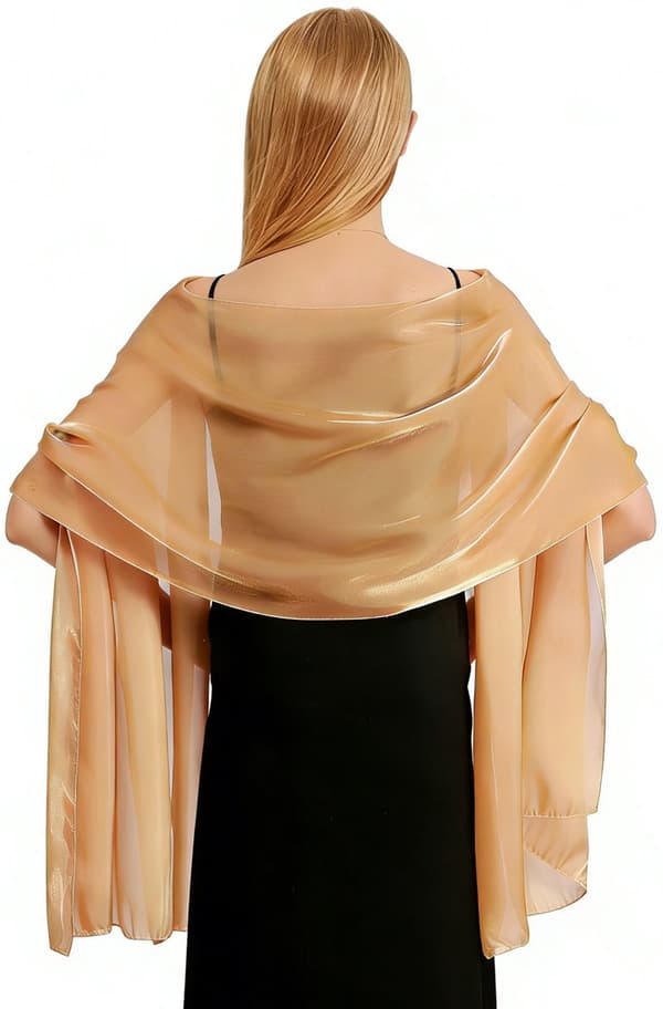 Satengsjal/-skjerf for kvinner til brud, bryllup og aftenkjoler, 200x70 cm, hvit, gave