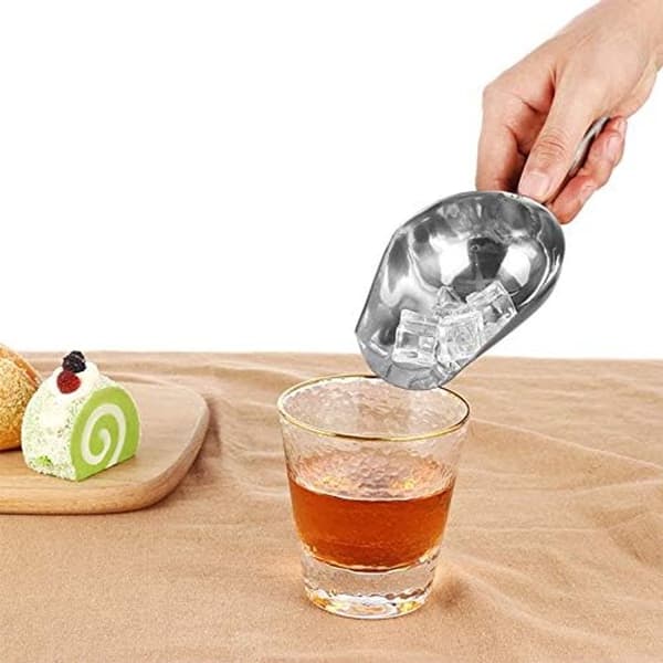 ING Skovl i rustfrit stål, multifunktionel måleskovl køkkenbarværktøj til is, tørfoder, slik, popcorn, krydderier, mel (4#, 21,6cmx8,6cm)