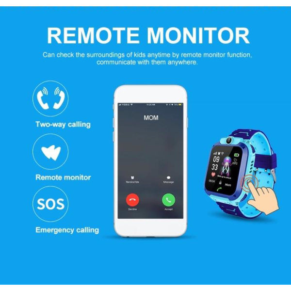 Barnens Smartwatch för pojkar och flickor med tvåvägskommunikation