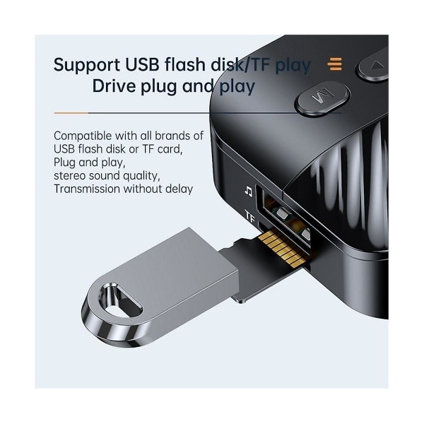 Bluetooth 5.3 Bil Aux Lydadapter Mottaker 3,5 mm Trådløs Håndfri Samtale Musikk Lydadapter For([HK])