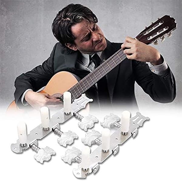 2 st Gitarrstämskruvar Akryl Klassisk Gitarr Strängmaskinhuvuden Stämskruvar för Klassisk Gitarr 3L 3R