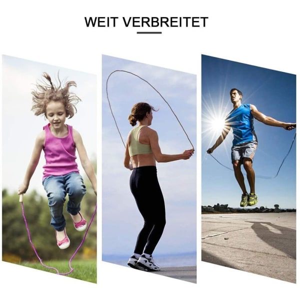 Myk Perlehopptau - Justerbar for Menn, Kvinner & Barn - Flokefri - For Treningssenter, Trening, Opplæring og Mer - 2,7m