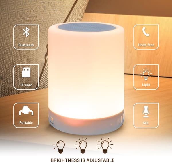 Fargerik LED-stripe Bluetooth-høyttaler - Trådløs - USB-lading - Berøringskontroll - Dimbar - Nattlys - Campinglys - Hagelys