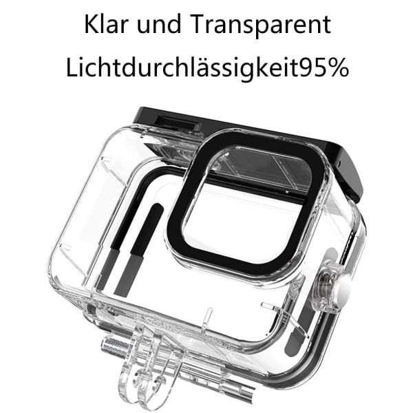 Vanntett beskyttelsesetui for GoPro 11/10/9 undervannshus med 3 filtre