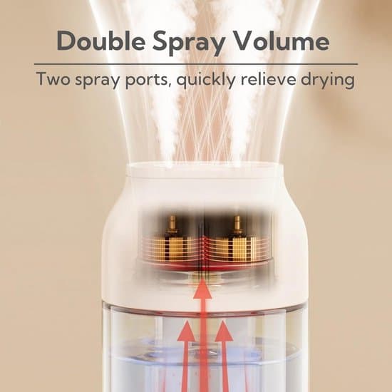 ING Mini Luftfukter - Luftfukter for soverom - 300 ml vanntank - 3 spraymoduser - Hvit