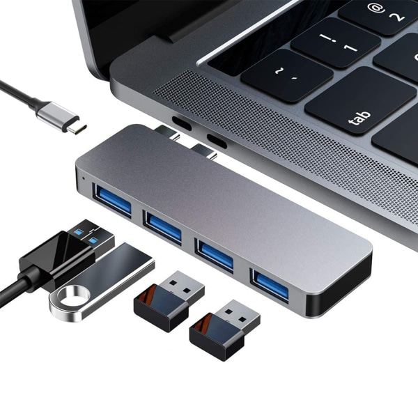 Dubbel typ-c-hub + usb3.0 + PD-laddningsdocka macbook-konverterare