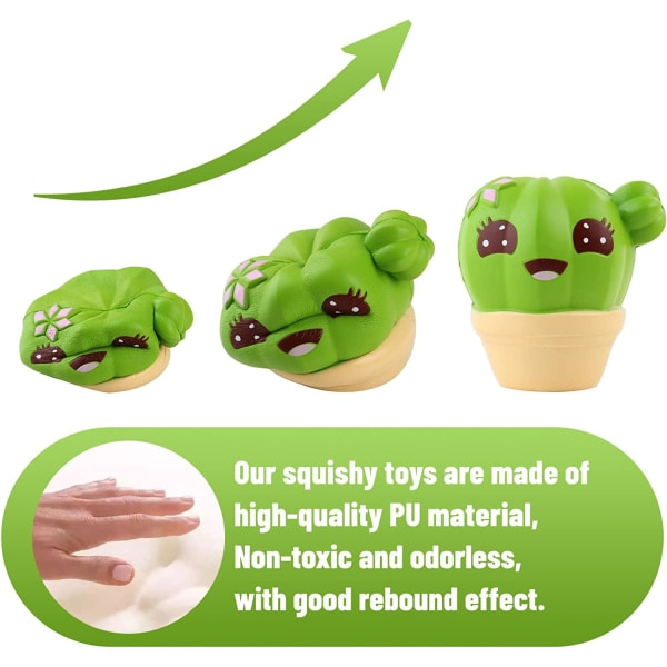 Squishies Kaktus Doftande Långsamt Stigande Kawaii Squishies Stressavlastande Leksak Perfekt för Samling Present 1st