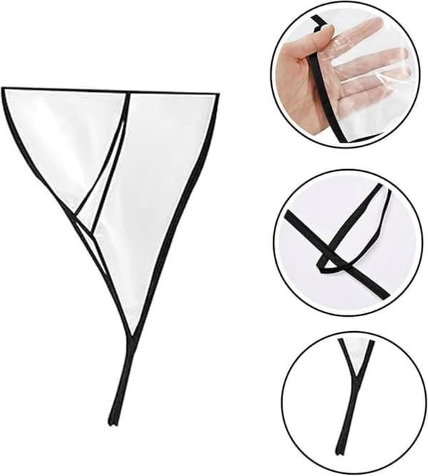 2-pack regnhattar för kvinnor med visir - transparent - vattentäta regnhattar i plast - extra tjocka