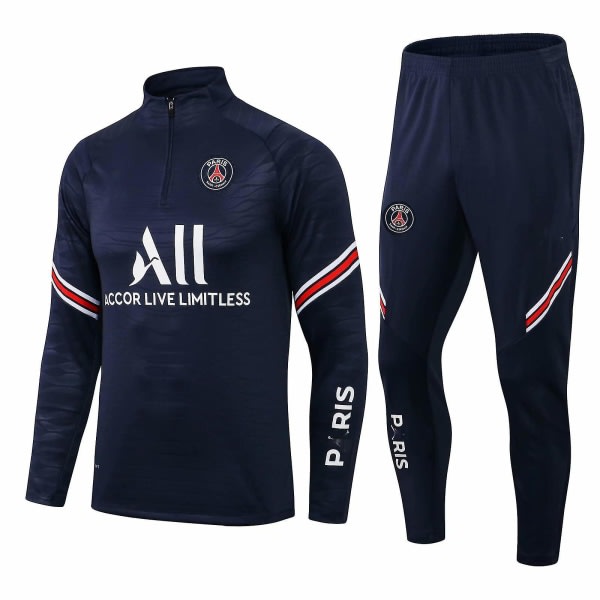 Kids Long Sleeve Soccer Training Suit (Paris Blue Size 14) 14 (135cm-145cm)