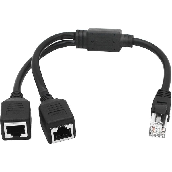 Ethernet-nätverkssplitter, 1 hane till 2 hona Y-adapterkabel, Ethernet-förlängningskontakt