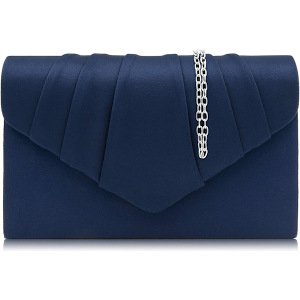 Clutch til kvinder, elegant ruskind aften taske kuvert crossbody blå - Perfekt