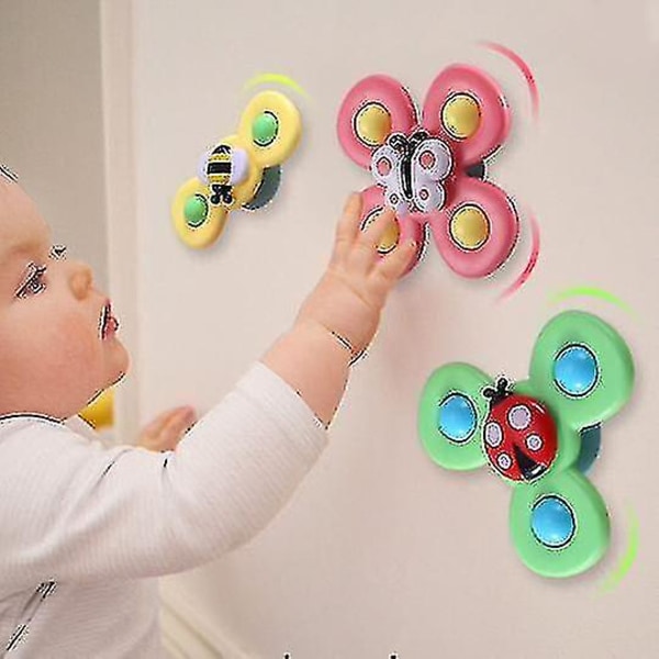 3-pakning - Fidget Spinner med sugekopp for barn - Spinnerleke i flere farger