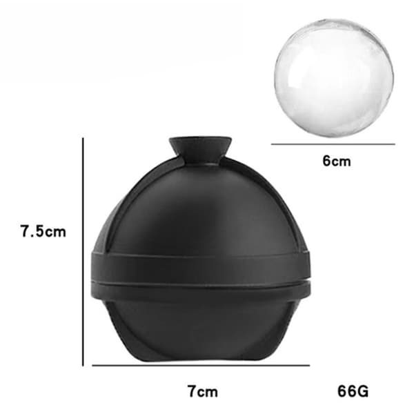 Isboldform Sæt (4 stk) - Ekstra Stor Silikone Isbold Maker - Isform - Genanvendelig Boldform - (Hver Isbold er 6 cm)
