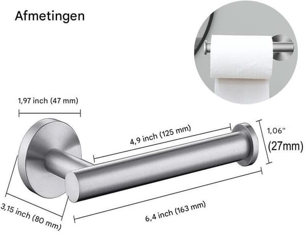 304 Rustfrit Stål Rund Vægmonteret Toiletpapirholder, Multifunktionel til Badeværelse og Køkken