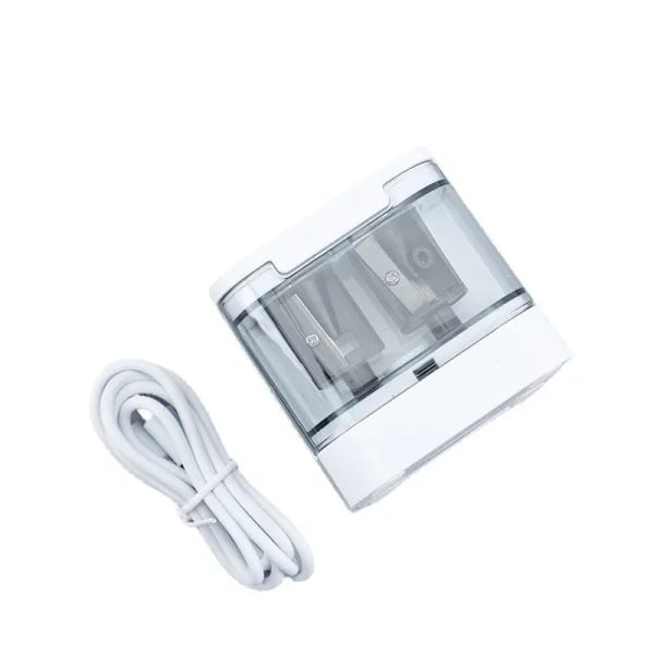 1x USB-drevet blyantspidser med 2 huller, stor 6-12mm, professionel elektrisk blyantspidser