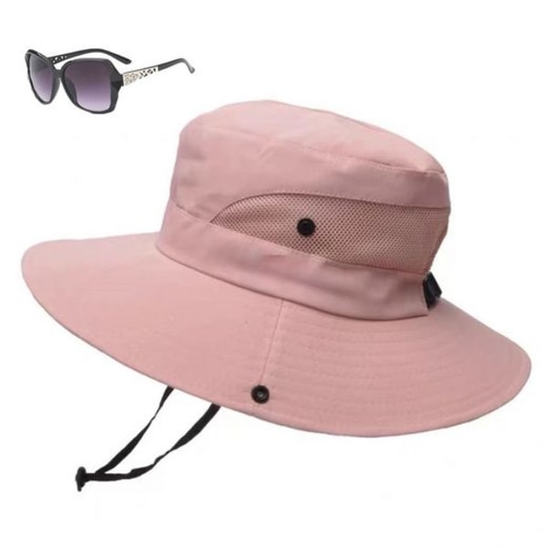 Solhatt solhatt sommarmössa bred brätte utomhus rosa (UV-skydd solskydd, 1 st, 1 st) sommarhatt bred brättat utomhus andas