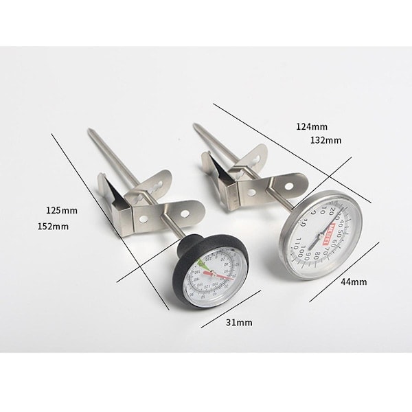 Mælkethermometer, køkkenredskaber i rustfrit stål, sølv