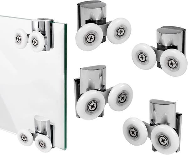 ING 4-delars 23mm duschdörrsrullar - Duschdörrsrullar - 4-8mm böjda