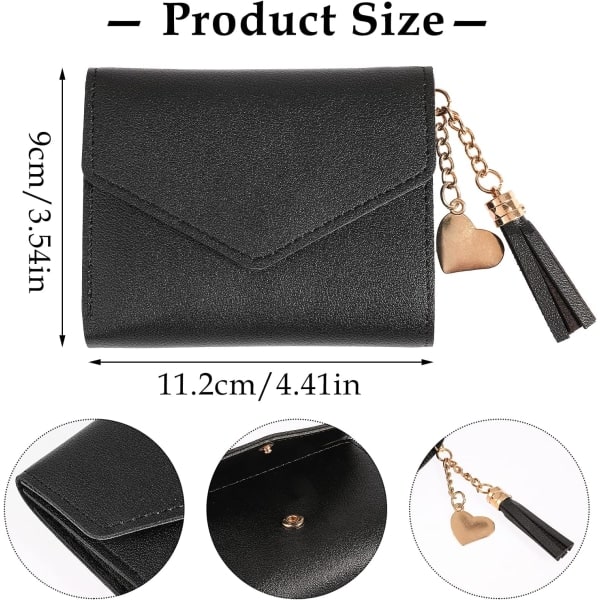 Damplånbok Liten Bifold PU Läder Kortfodral Myntväska