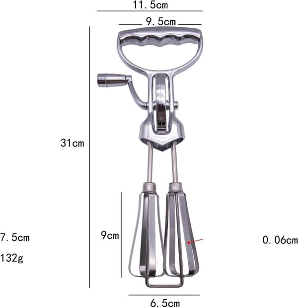 Handmixer med vev – 31 cm – Silver