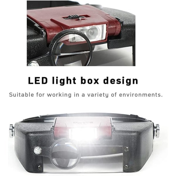 Smyckeslupp med LED-ljus (röd) 1,5 x 3 x