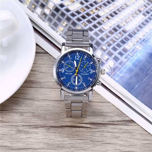 Herrar Analog Armbandsur Rostfritt Stål Legering Boett (Blå)