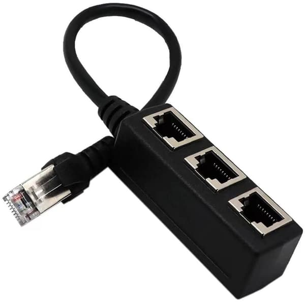 Plugg til tre-buss LAN-Ethernet splitter - Ethernet-tilkoblingssplitter