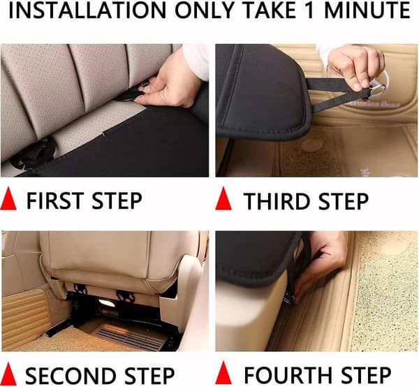 Bilbarnstolskudde - Med förvaringsfack - Memory foam - Svart