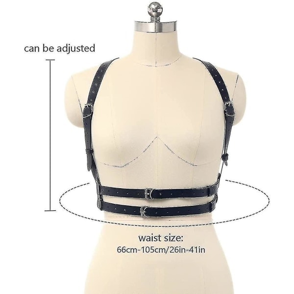 Punk midjebälte Fashionable Body Chain Svart Gotisk Karneval Justerbar Kroppssmycken