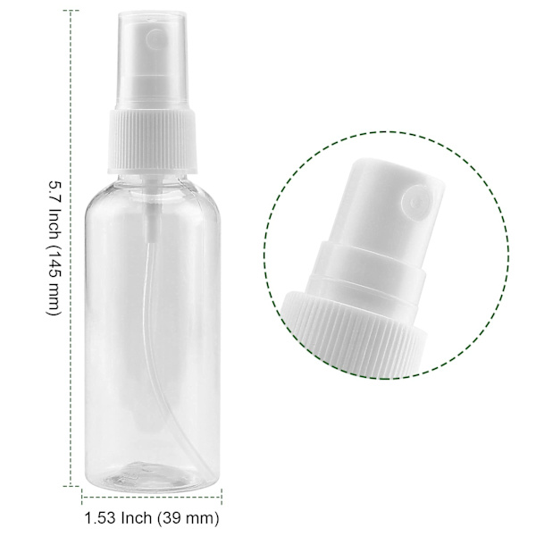 Plast Sprayflaskor 100ml (40-pack) - Behållare med fin spray för vätskor