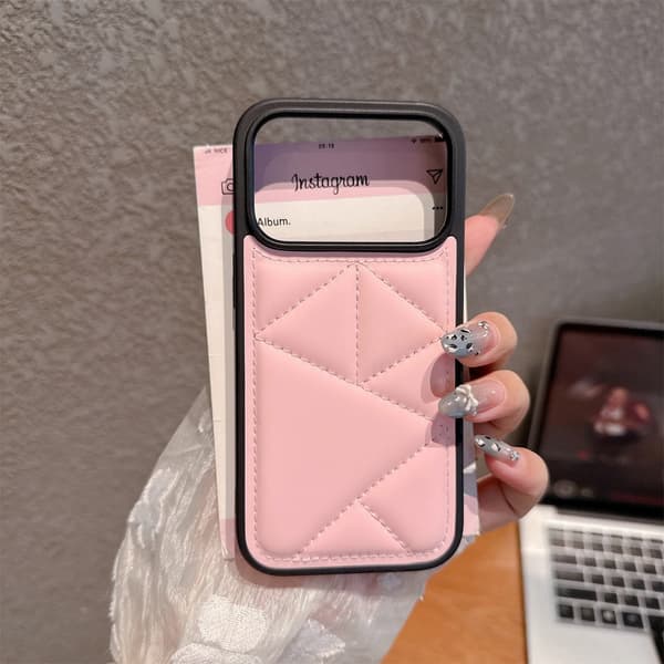 Lämplig för iPhone 17 Air mobilskal, anti-fall triangulärt läderfodral